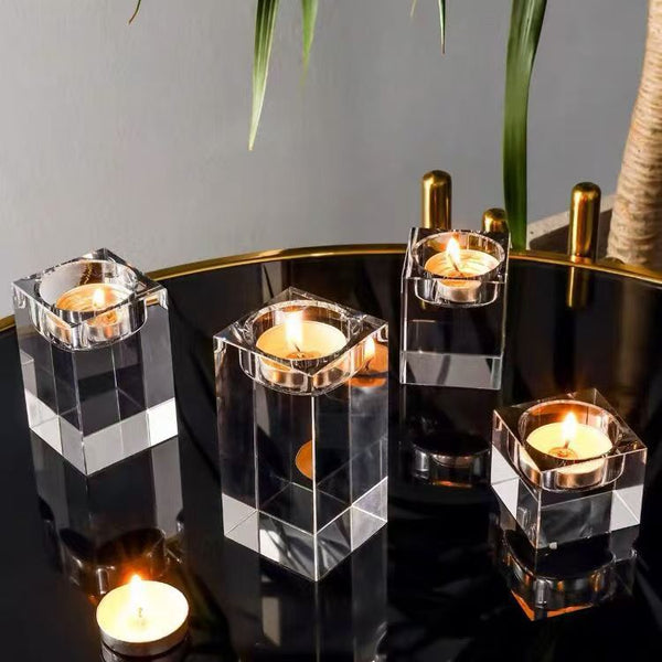 Bougeoir en cristal minimaliste Olina Home
