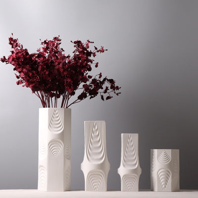 Vase céramique nordic minimaliste ligne épurée mat