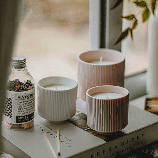 Bougie Décorative Cire de Soja | Pot Céramique Artisanal